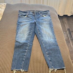 American Eagle Outfitters Distressed Blue Skinny Jeans